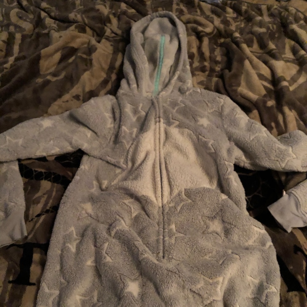 Women small cozy one piece pajamas with hood.